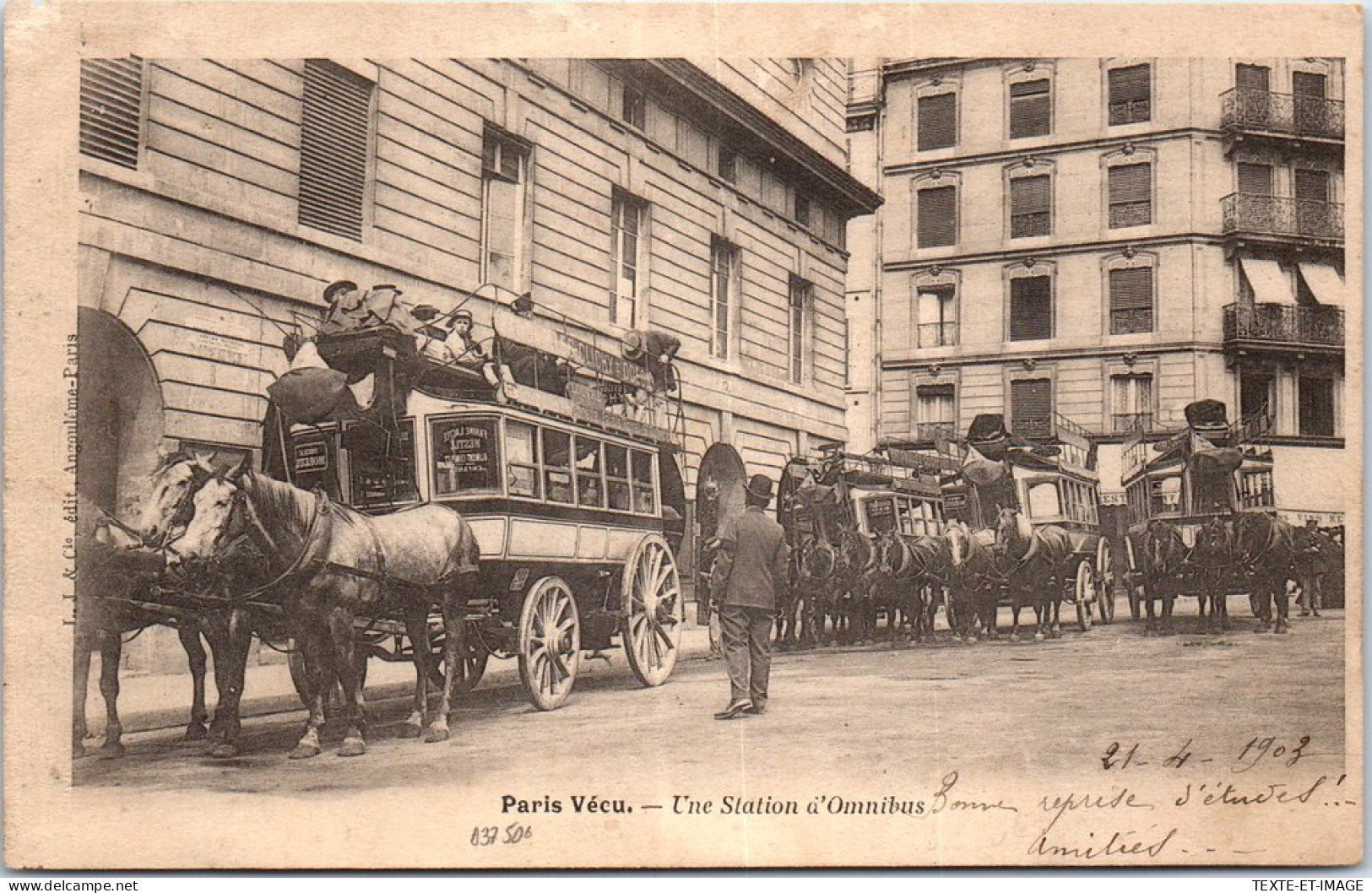 75 PARIS - Paris Vecu - Une Station D'Omnibus  - Ambachten In Parijs