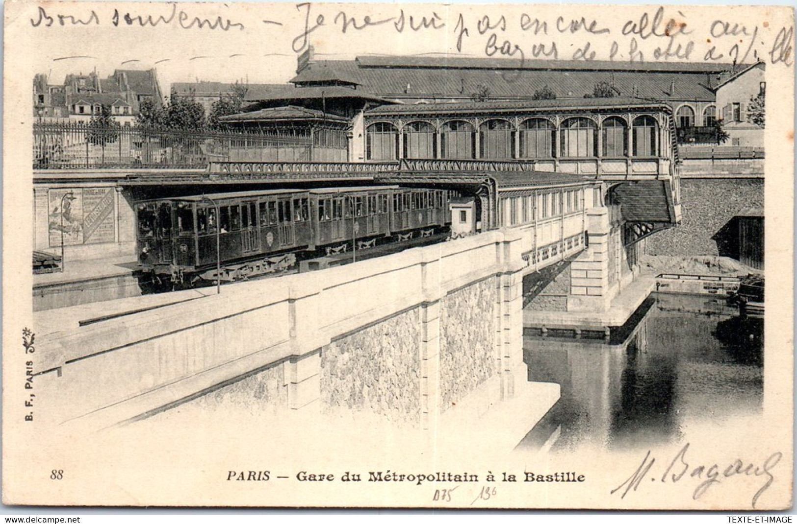 75 PARIS - La Gare Du Metropolitain A La Bastille. - Andere & Zonder Classificatie