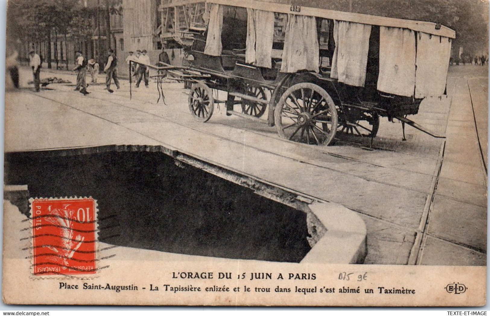 75 PARIS - L'orage Du 15 Juin, La Place Saint Augustin - - Otros & Sin Clasificación