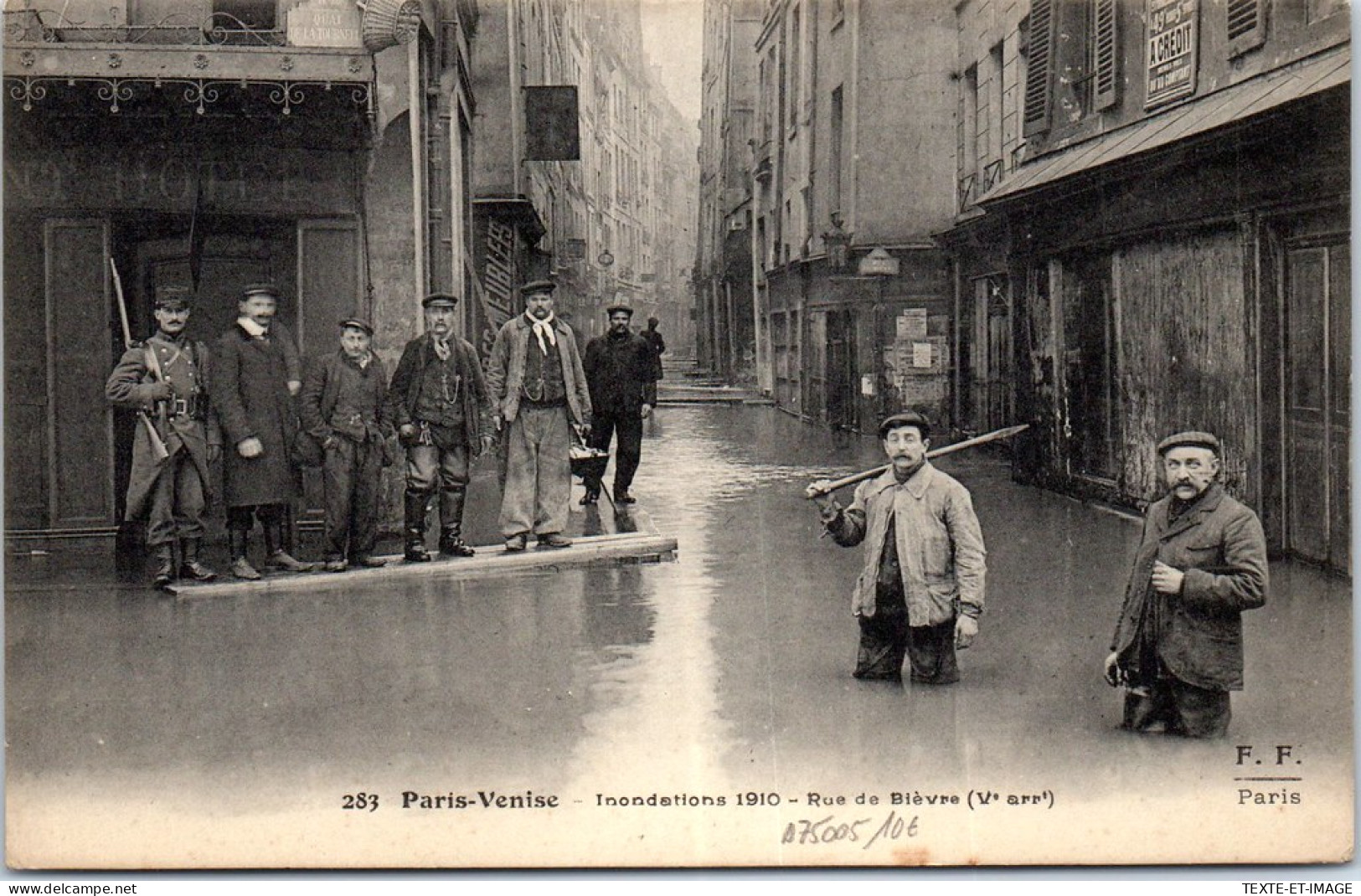 75 PARIS - Crue De 1910 - La Rue De Bievre - Alluvioni Del 1910