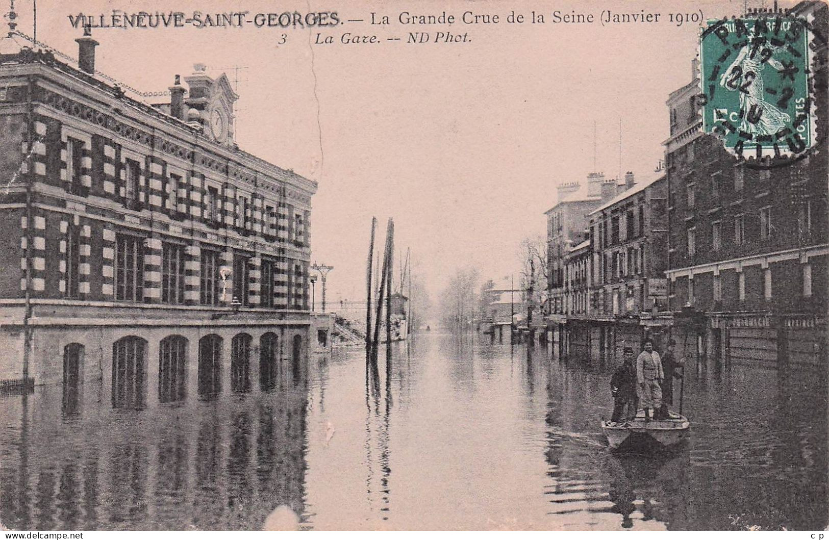 Villeneuve Saint Georges - Inondation - Janvier 1910  - La Gare   - CPA°J - Villeneuve Saint Georges