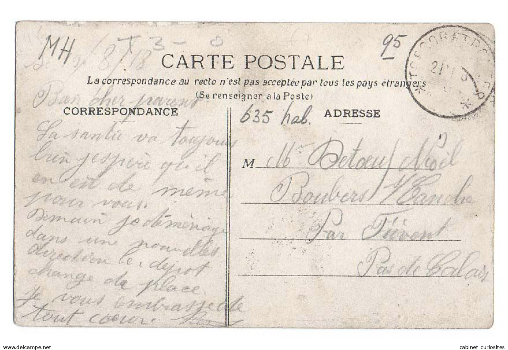 BOUFFEMONT  [95] Val D'Oise - 1918 - La Grande Rue - BUREAU D' OMNIBUS - RESTAURANT Loge à Pied Et à Cheval - Animée - Bouffémont