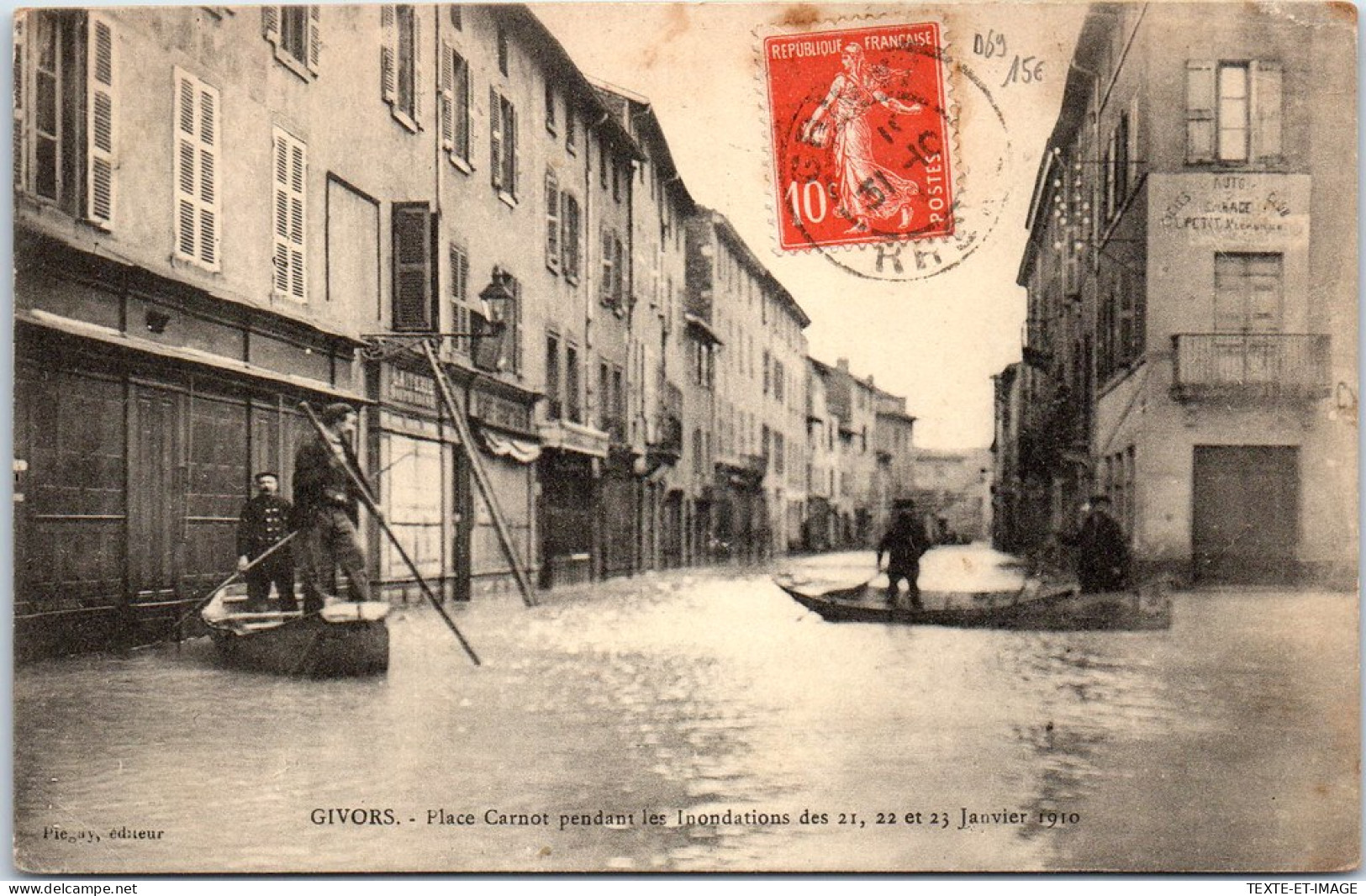 69 GIVORS - La Place Carnot Pendant La Crue De 1910 - Givors