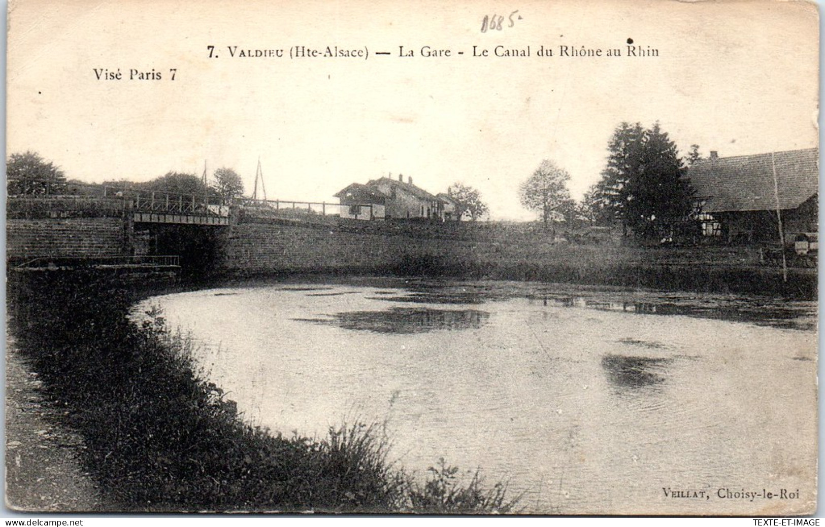 68 VALDIEU -  La Gare, Le Canal Du Rhone Au Rhin -  - Autres & Non Classés