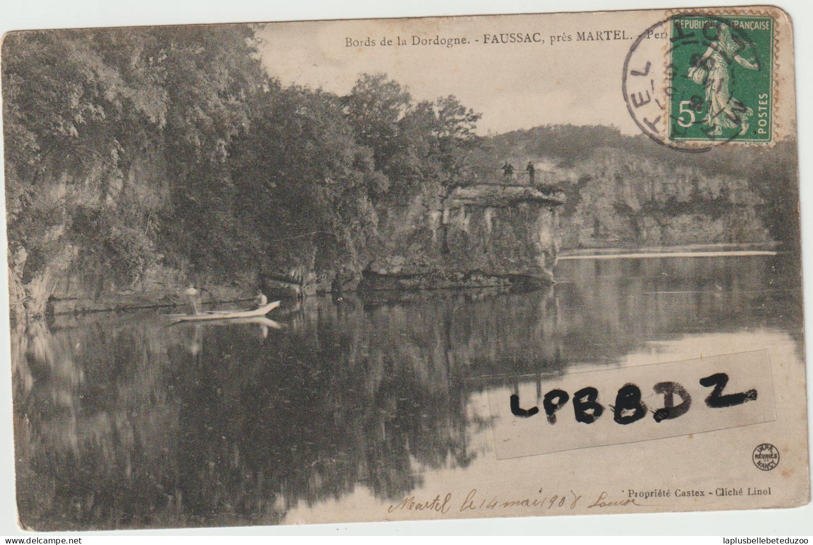 CPA - 24 - MARTEL Environs - FAUSSAC - Bords De La Dordogne - 1908 - Pas Courant - Other & Unclassified
