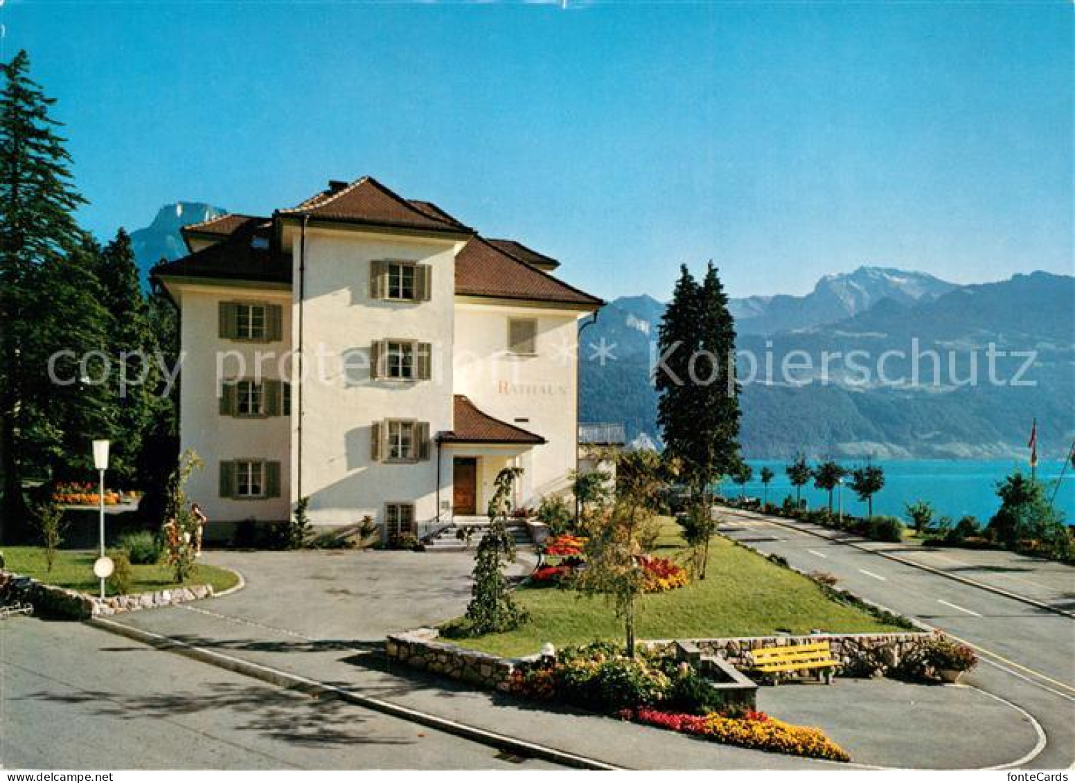 13168179 Gersau Vierwaldstaettersee Rathaus Kurparkanlage Gersau Vierwaldstaette - Andere & Zonder Classificatie