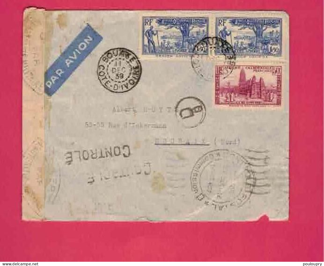 Lettre Par Avion De 1939 Pour La France - YT N° 120 Et 126 En Paire - Lettres & Documents