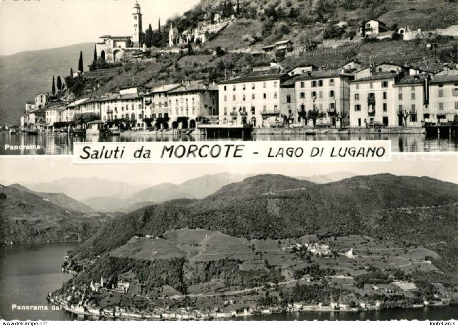 13167619 Morcote Lago Di Lugano Haeuserpartie Am Luganer See Fliegeraufnahme Mor - Sonstige & Ohne Zuordnung
