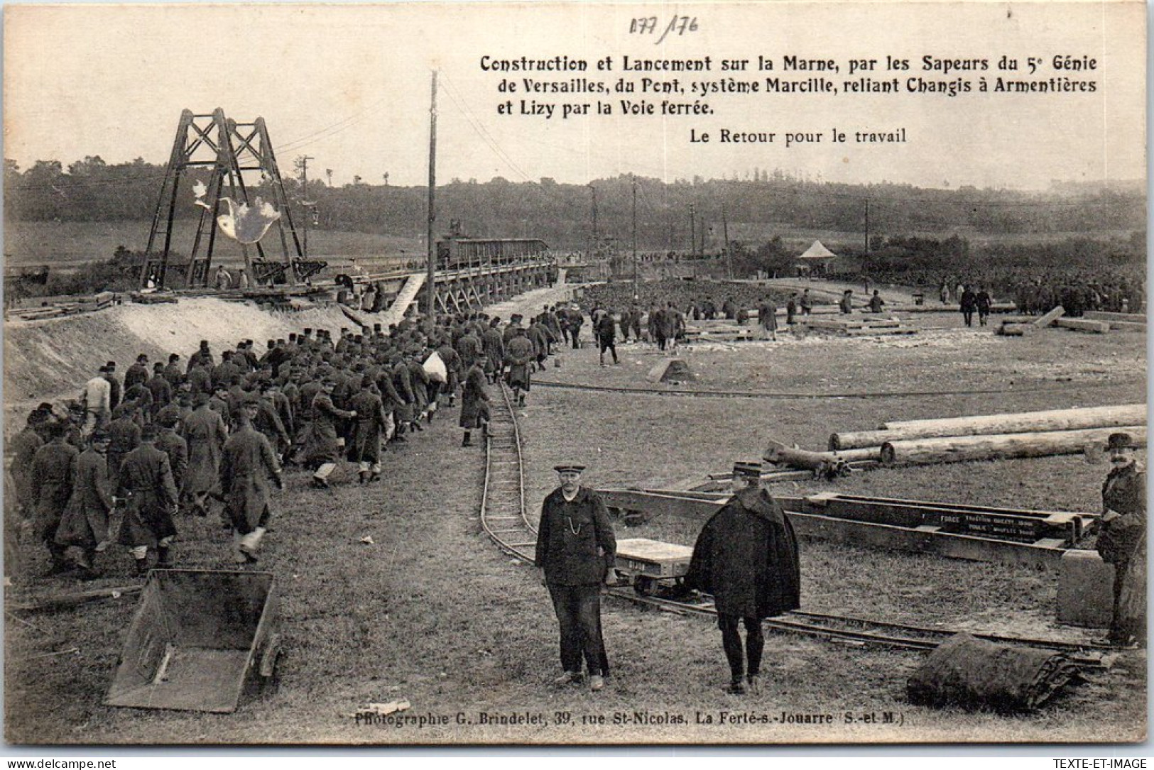 77 ARMENTIERES - Construction D'un Pont Sur La Marne  - Autres & Non Classés