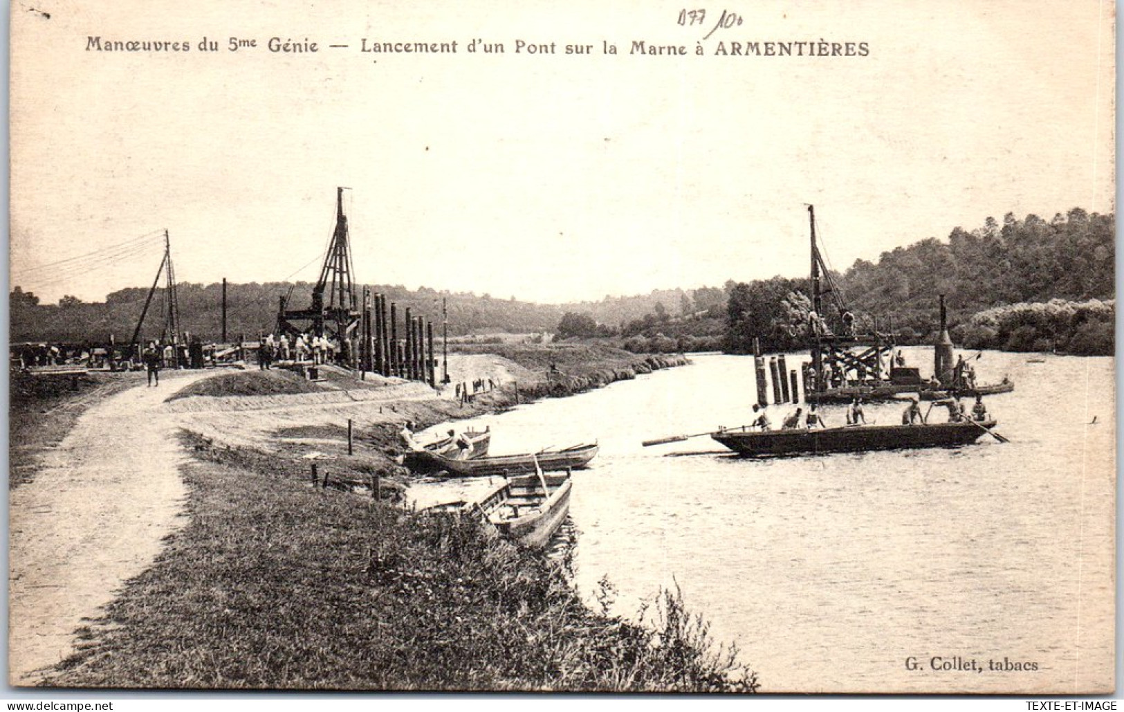 77 ARMENTIERES - Lancement D'un Pont Sur La Marne  - Autres & Non Classés