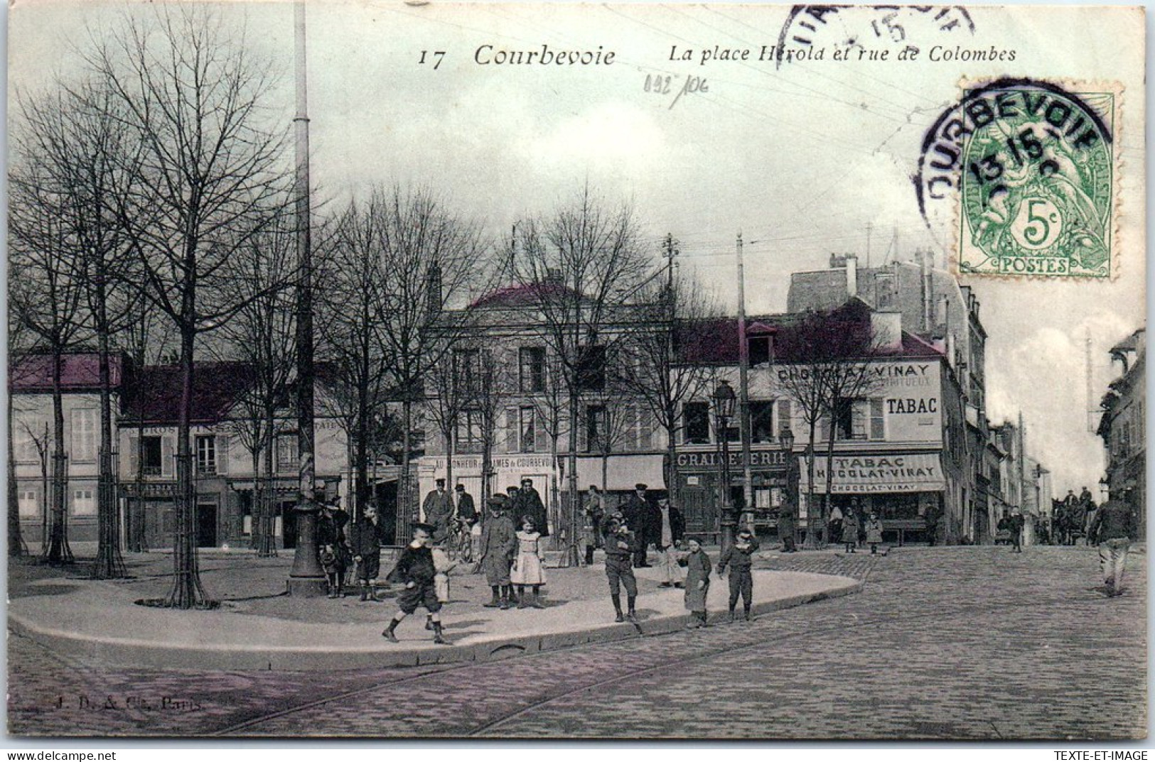 92 COURBEVOIE - La Place Herold Et Rue De Colombes. - Courbevoie