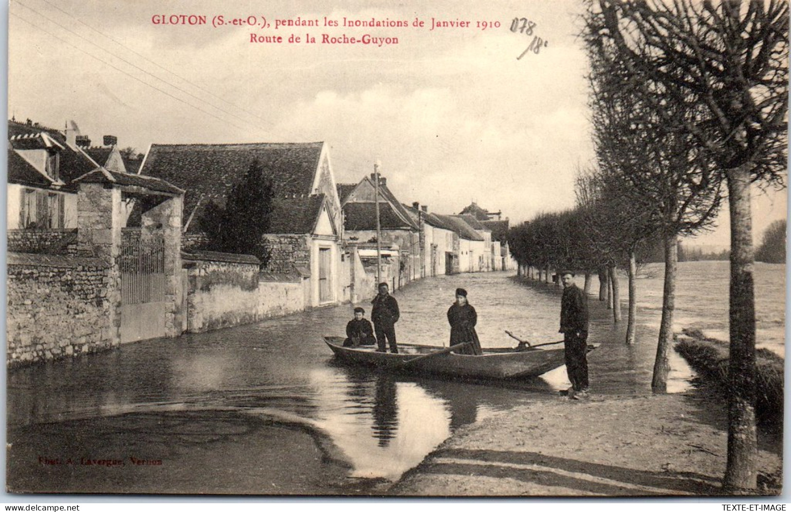 78 GLOTON - Crue De 1910, La Route De La Roche Guyon -  - Autres & Non Classés