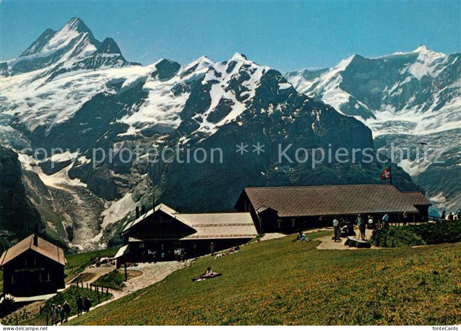 13162009 Grindelwald Restaurant Bergstation First Schreckhorn Fiescherhoerner Gr - Sonstige & Ohne Zuordnung