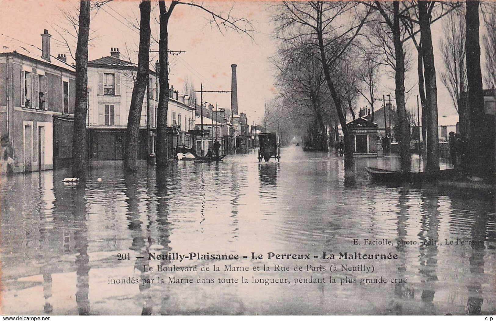 Neuilly Plaisance - La Maltournée  -  Le Perreux - Inondation - Janvier 1910  -    - CPA°J - Neuilly Plaisance