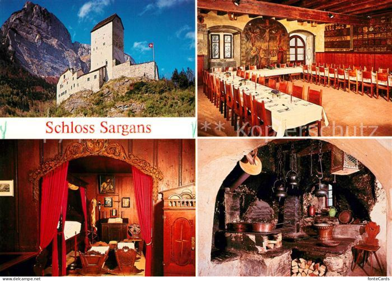 13161509 Sargans Schloss Sargans Rittersaal Zimmer Graefin Agnes Alte Schlosskue - Andere & Zonder Classificatie