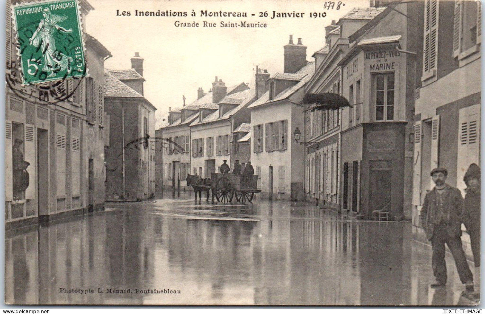 77 MONTEREAU - Grand Rue Saint Maurice Pendant La Crue De 1910 - Montereau