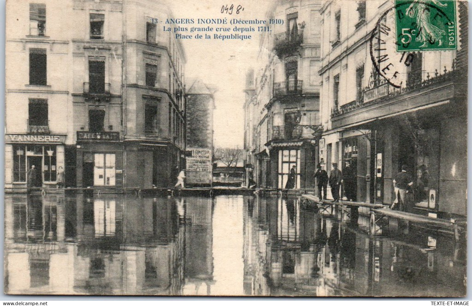 49 ANGERS - Place De La Republique Lors De La Crue De 1910 - Angers