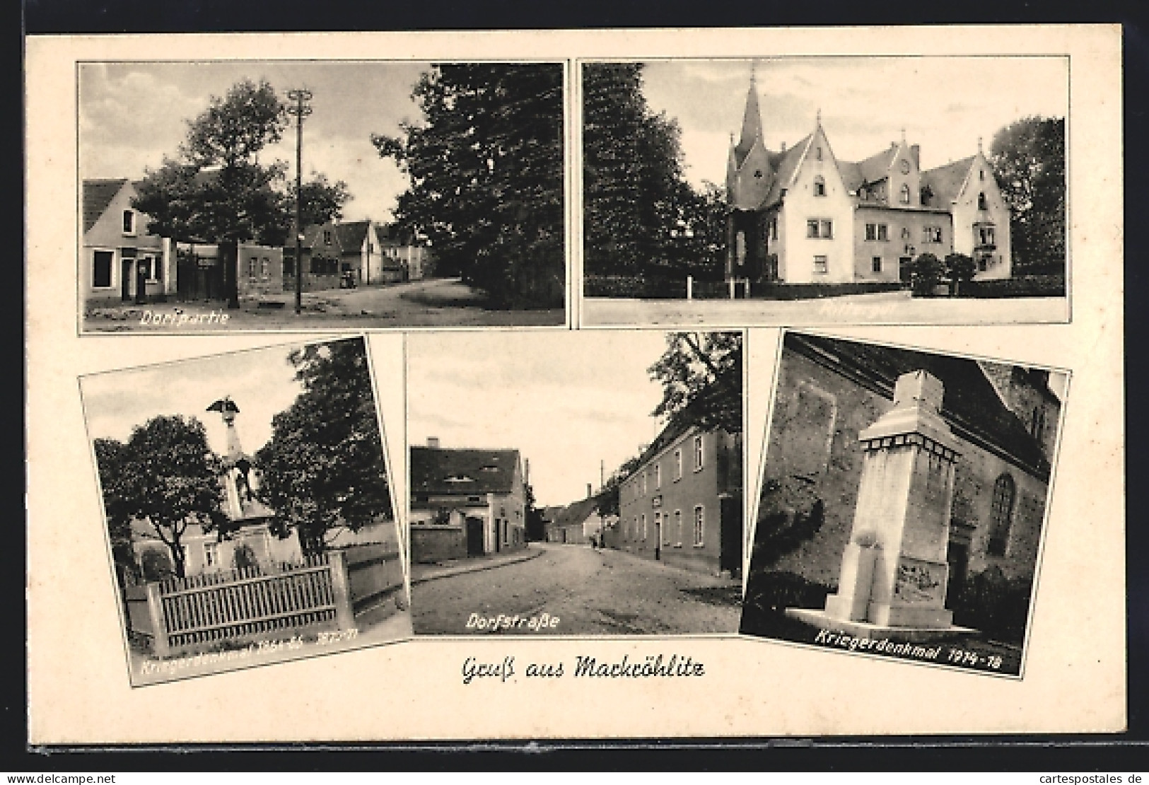 AK Markröhlitz, Dorfpartie, Dorfstrasse, Rittergut, Kriegerdenkmäler  - Andere & Zonder Classificatie