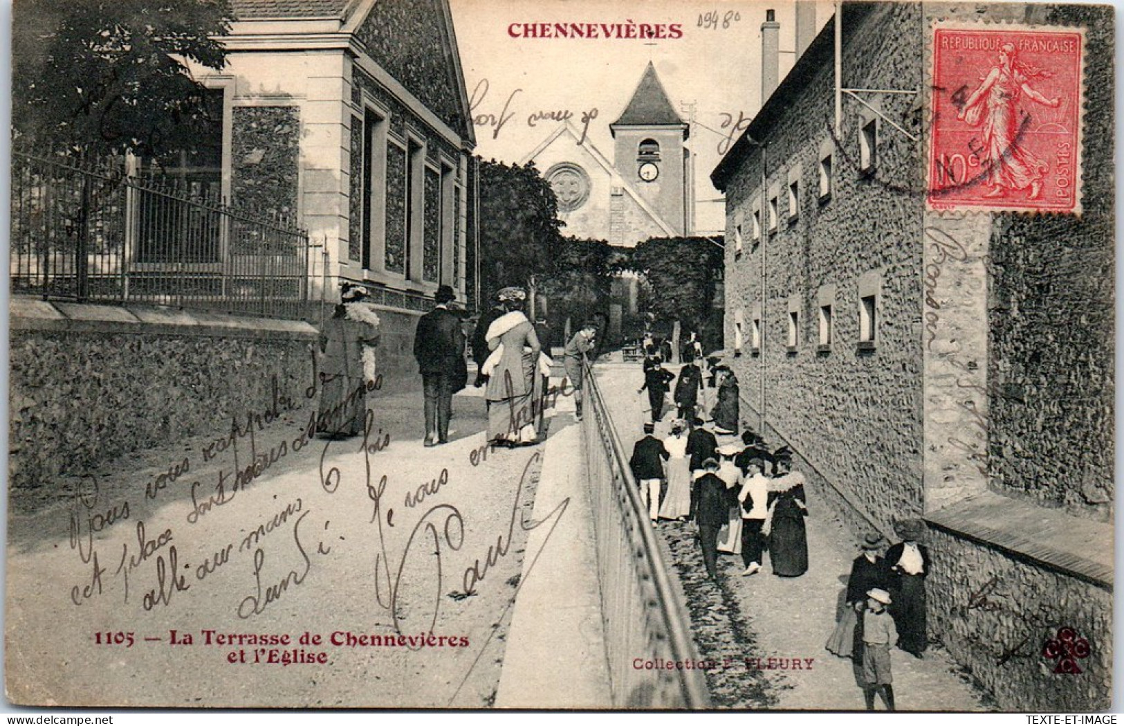 94 CHENNEVIERES - La Terrasse Et L'eglise. - Chennevieres Sur Marne
