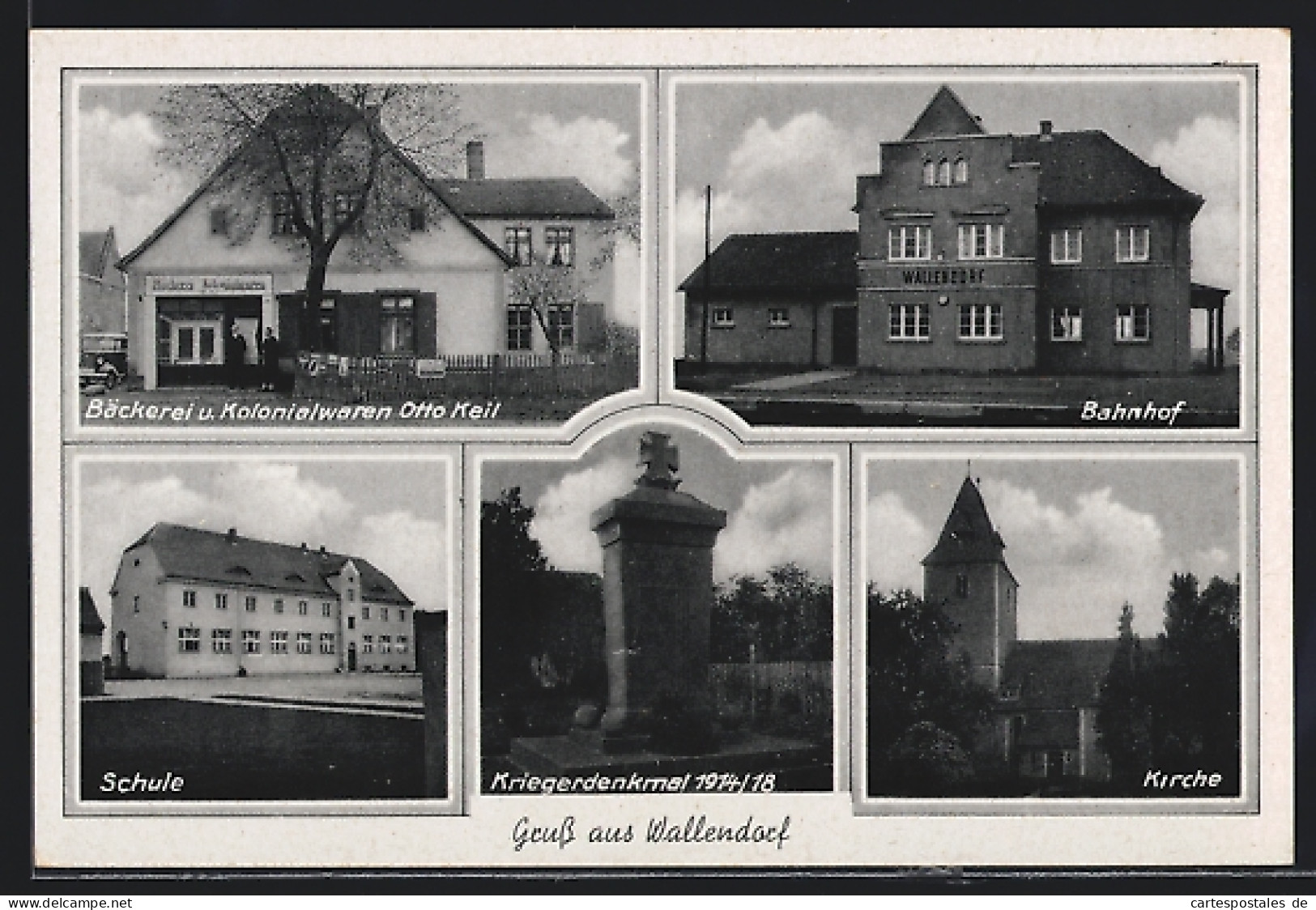 AK Wallendorf, Schule, Kirche, Bahnhof  - Altri & Non Classificati