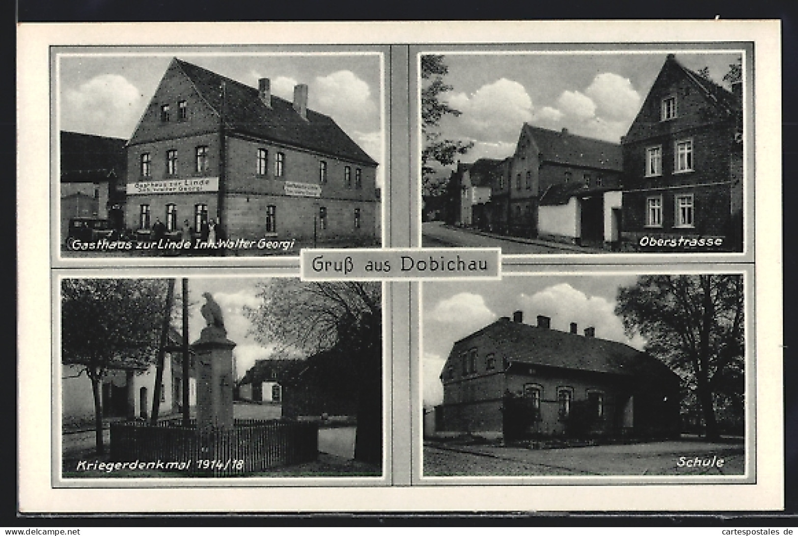 AK Dobichau, Gasthof Zur Linde, Schule, Oberstrasse  - Sonstige & Ohne Zuordnung