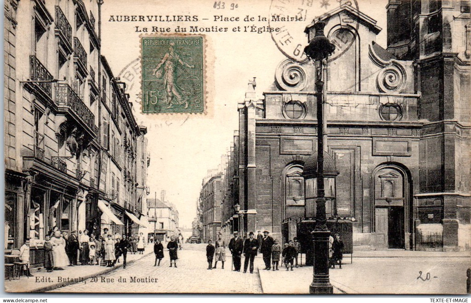 93 AUBERVILLIERS - La Place De La Mairie Et Rue Du Moutier  - Aubervilliers