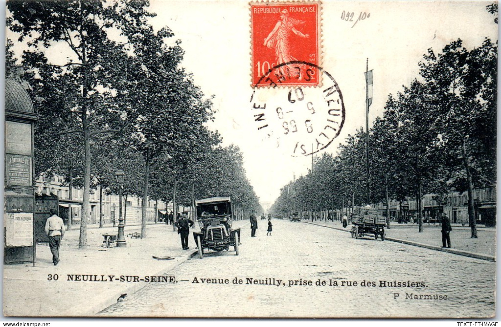92 NEUILLY SUR SEINE - Av De Neuilly Prise Rue Des Huissiers. - Neuilly Sur Seine