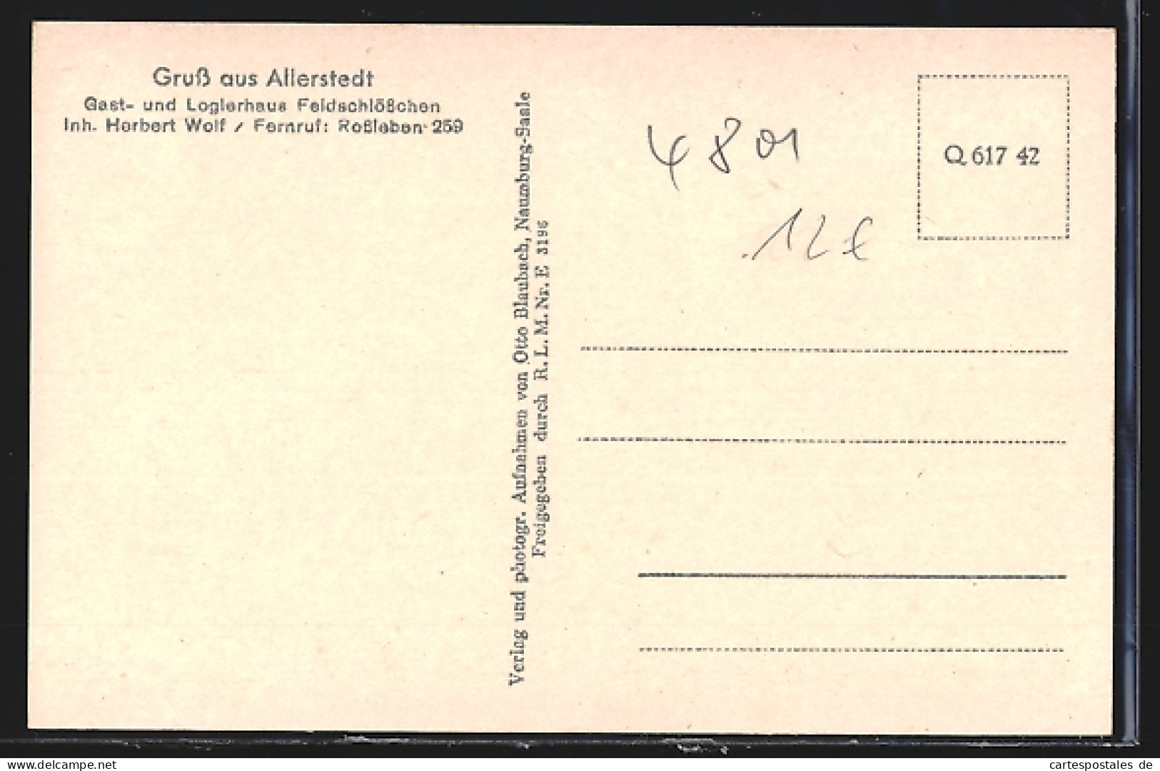 AK Allerstedt, Gasthaus Feldschlösschen Herbert Wolf, Kriegerdenkmal 1914-18, Teilansicht  - Andere & Zonder Classificatie