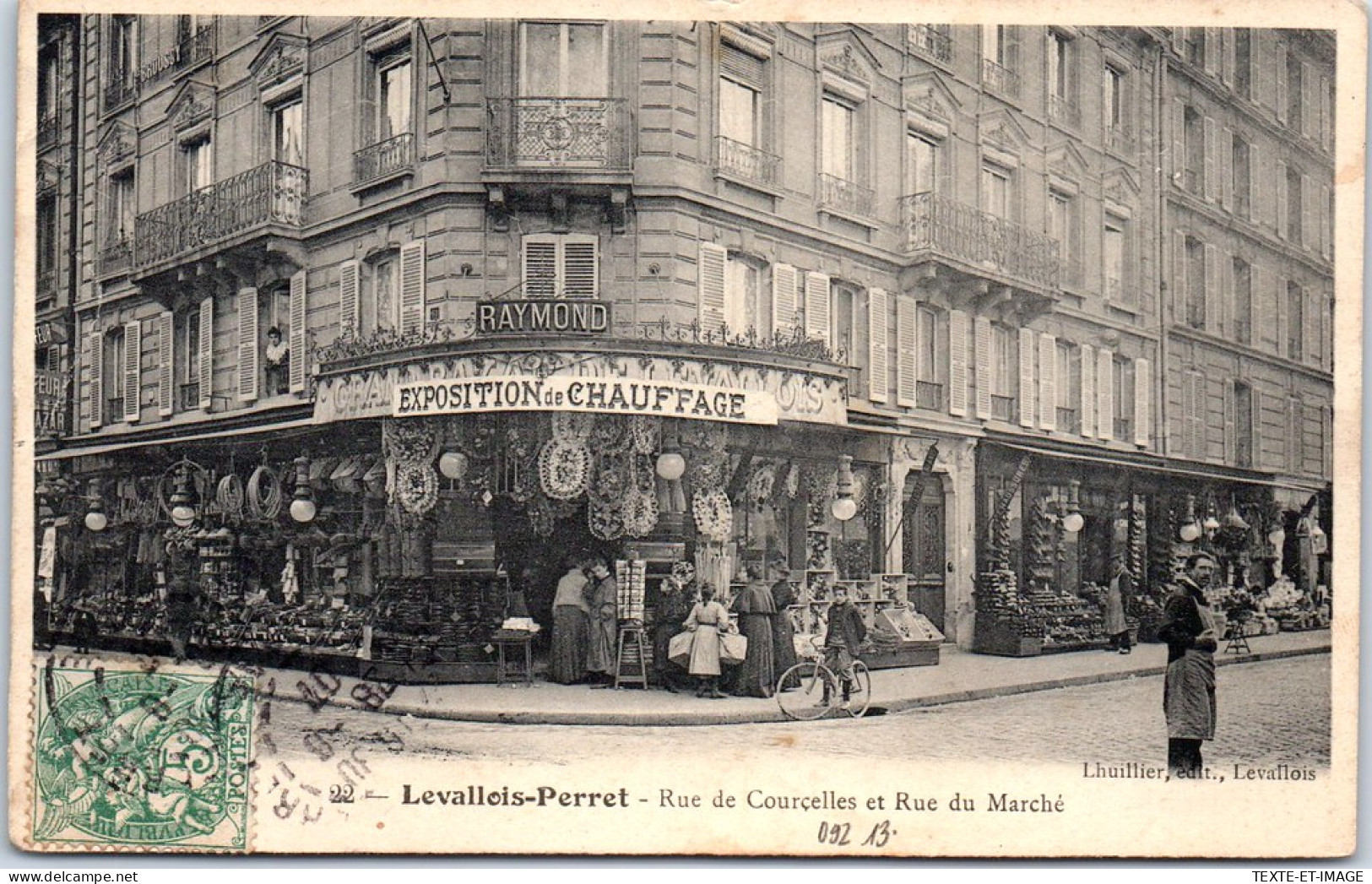 92 LEVALLOIS PERRET - Rue De Courcelles Et Rue Du Marche  - Levallois Perret