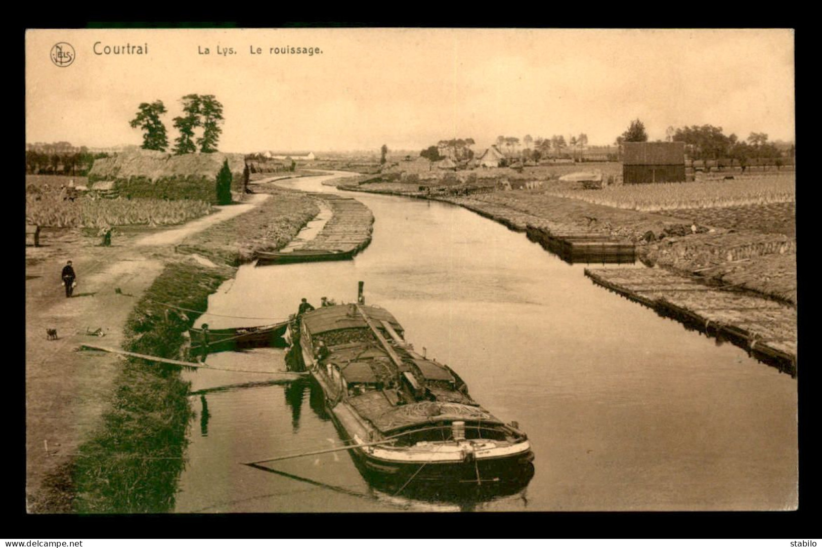 BELGIQUE - COURTRAI - LA LYS - LE ROUISSAGE - PENICHE - Kortrijk