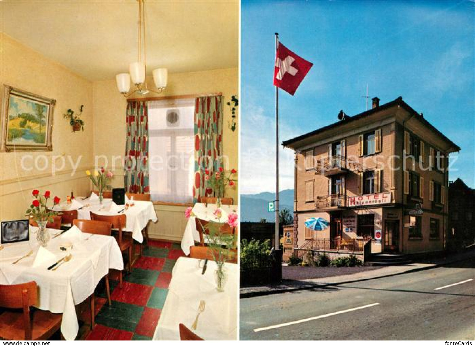13154707 Alpnachstad Hotel Alpenroesli Schweizer Flagge Alpnachstad - Sonstige & Ohne Zuordnung