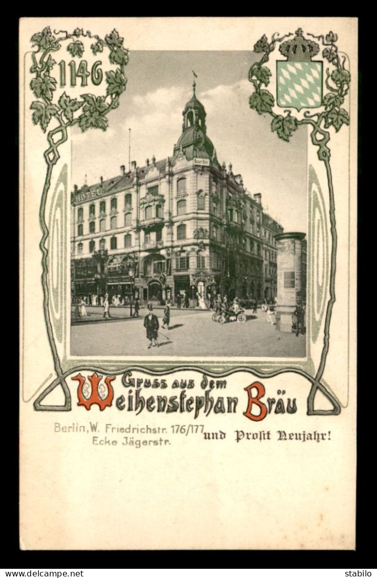 ALLEMAGNE - BERLIN - CARTE LITHOGRAPHIQUE GRUSS - WEIHENSTEPHAN BRAU - Andere & Zonder Classificatie