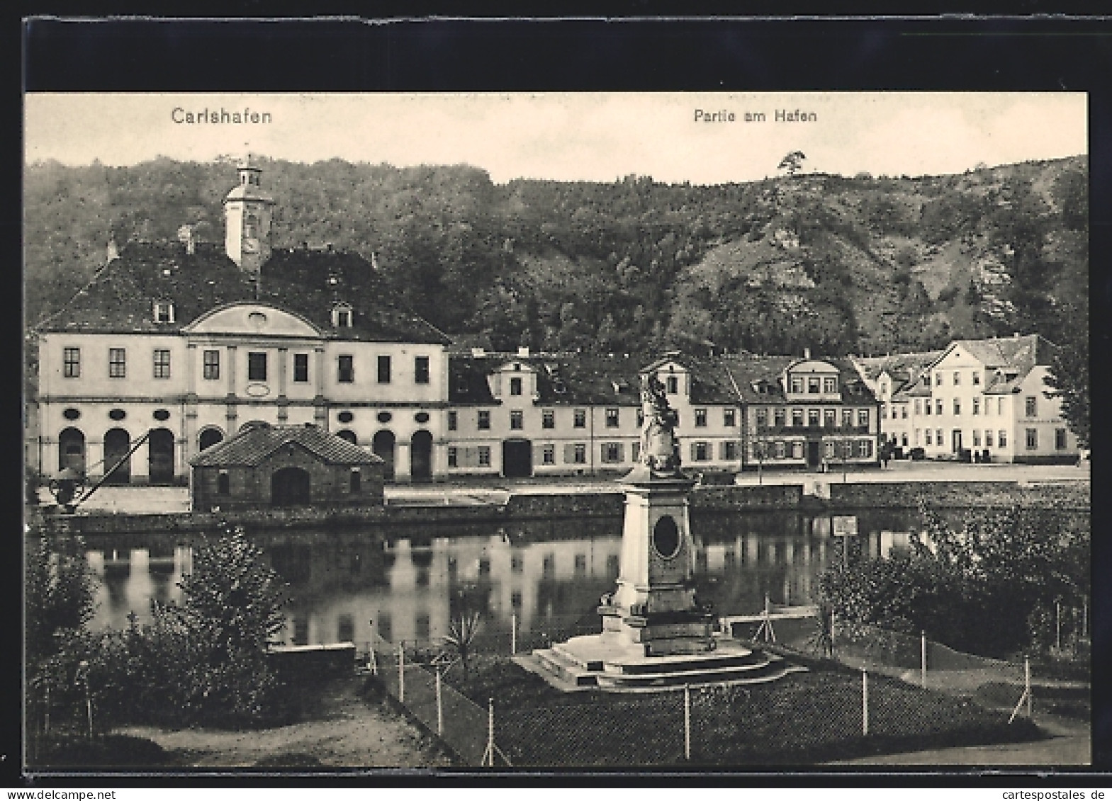 AK Carlshafen, Hafen Mit Denkmal  - Other & Unclassified