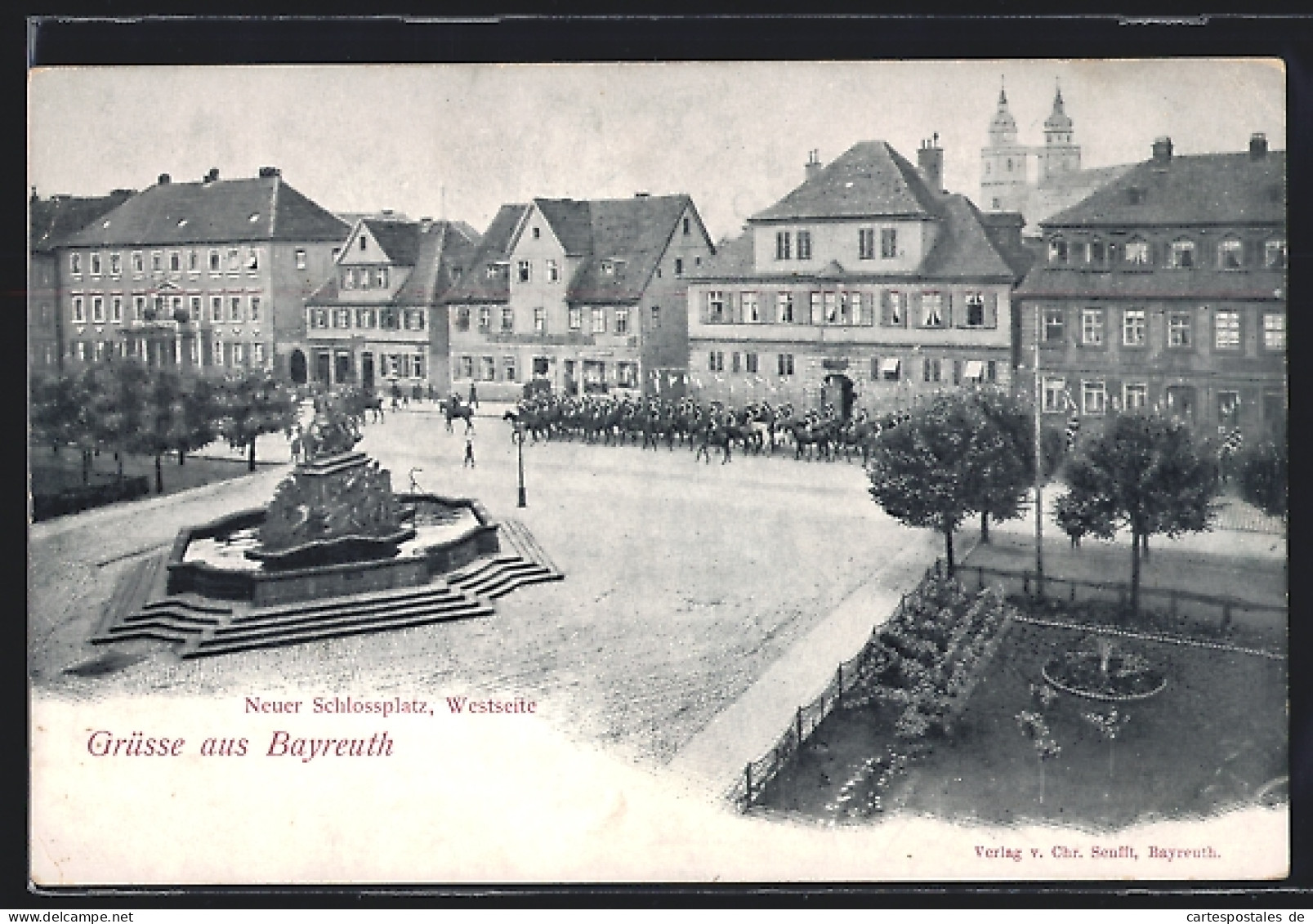 AK Bayreuth, Westseite Des Neuen Schlossplatz Mit Dem Brunnen  - Bayreuth