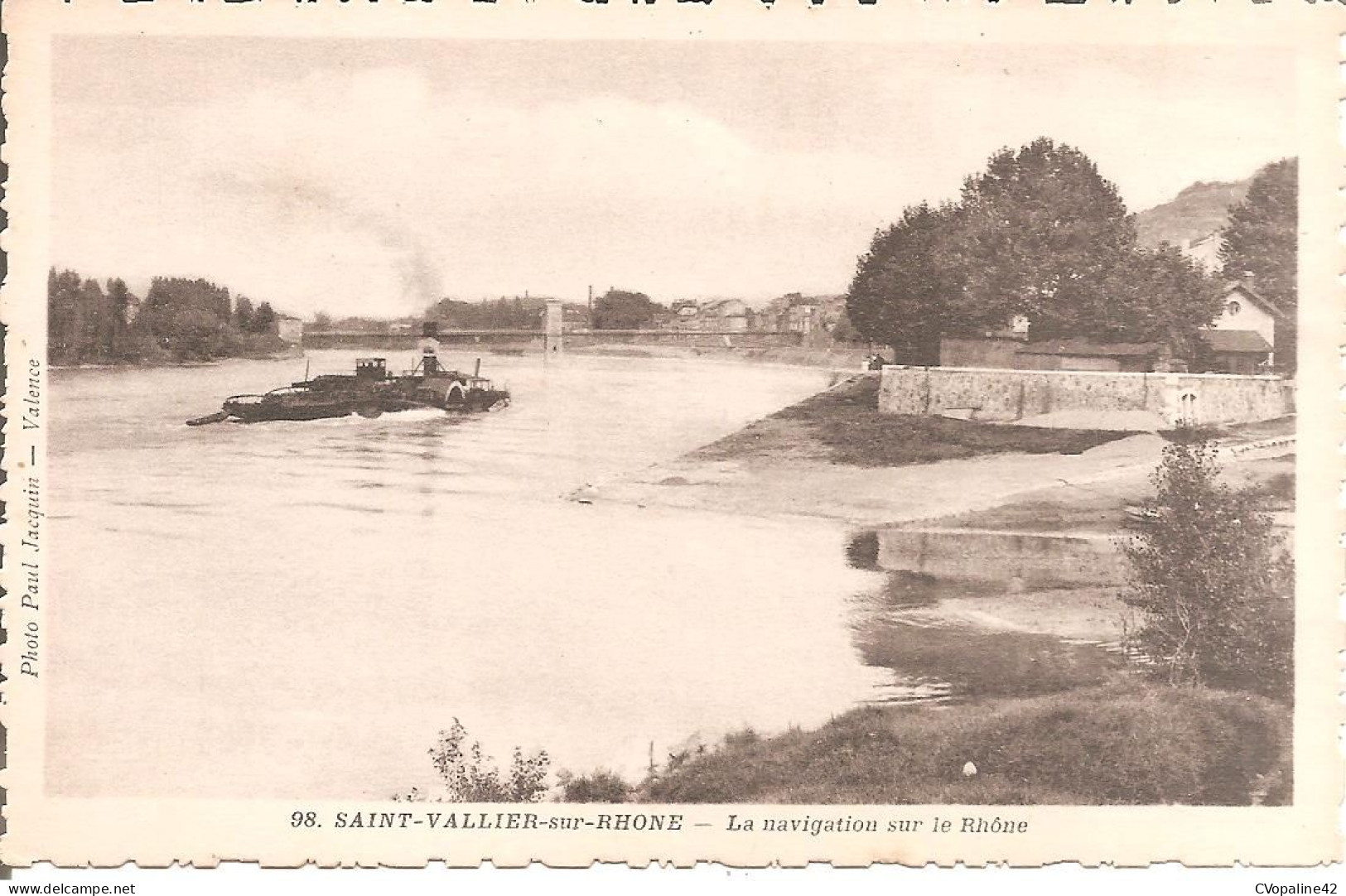 SAINT-VALLIER-sur-RHÔNE (26) La Navigation Sur Le Rhône  (Péniche , Bateau) - Other & Unclassified