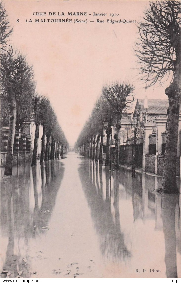 Neuilly Plaisance - La Maltournée  -  Rue Edgard Quinet  - Inondation - Janvier 1910  -    - CPA°J - Neuilly Plaisance