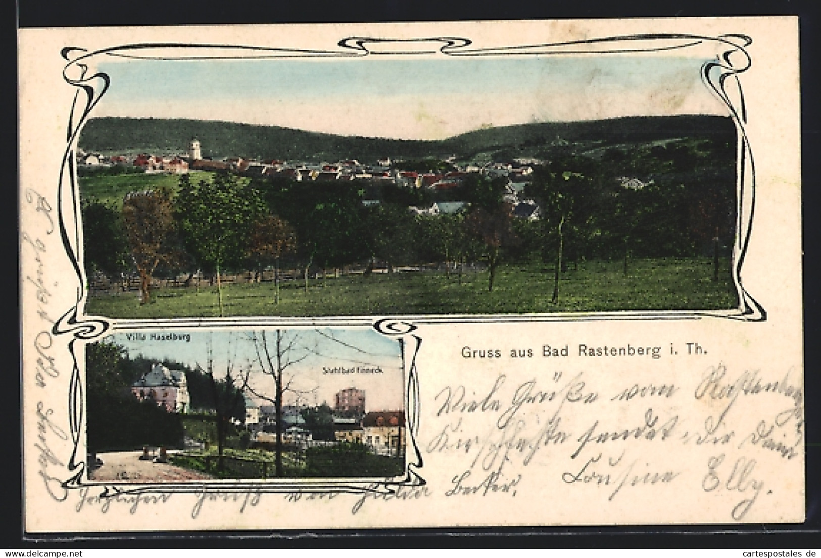 AK Bad Rastenberg /Th., Gesamtansicht, Ortspartie Mit Villa Haselberg Und Stahlbad Finneck  - Autres & Non Classés