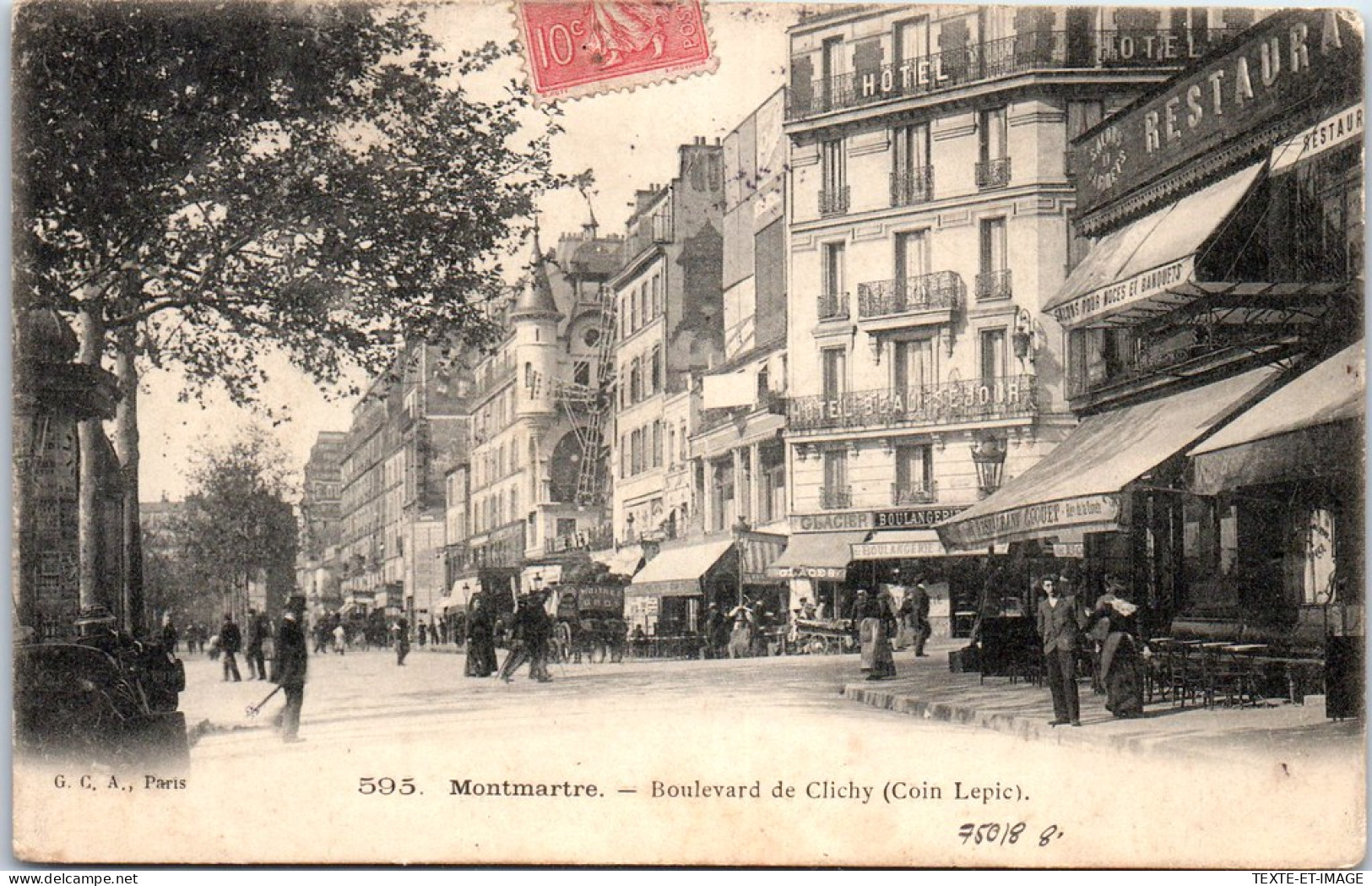 75018 PARIS - Le Boulevard De Clichy Au Coin Lepics  - District 18