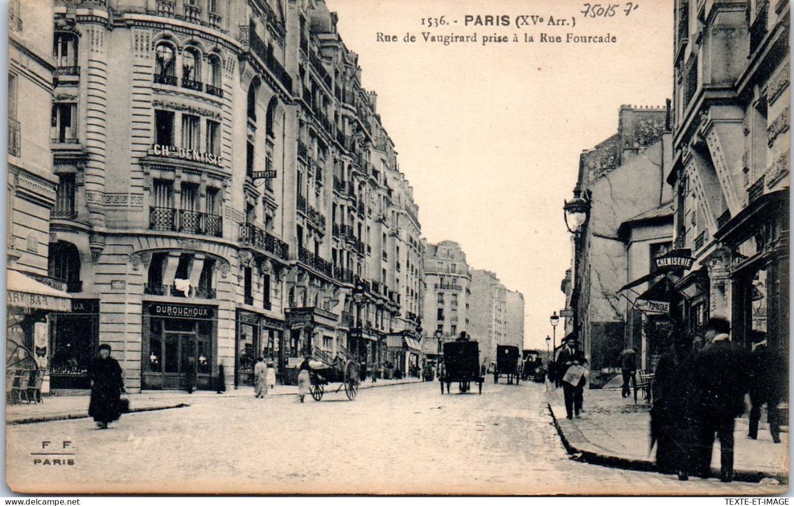 75015 PARIS - Rue De Vaugirard Prise De La Rue Fourcade. - Arrondissement: 15