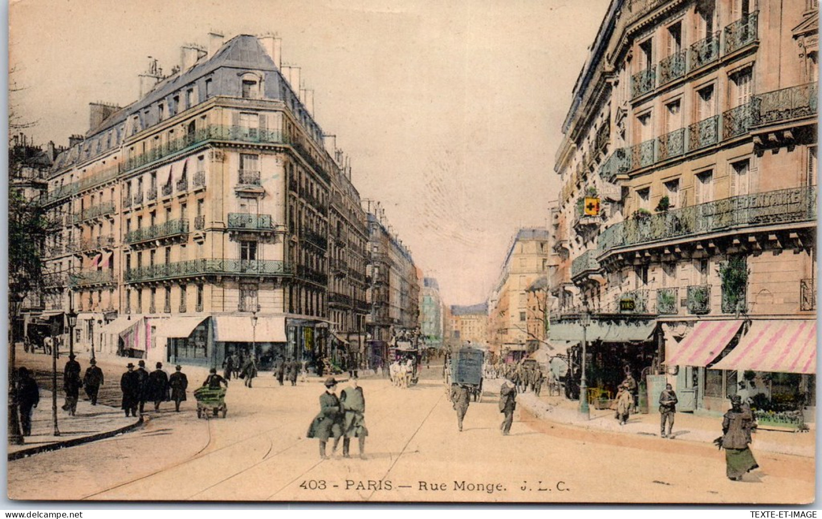 75012 PARIS - La Rue Monge (carte Couleurs) - District 12