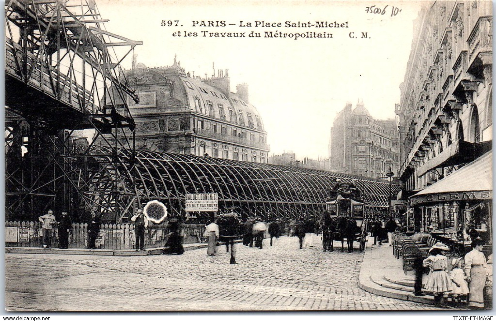 75006 PARIS - Place St Michel, Travaux Du Metropolitain. - Arrondissement: 06