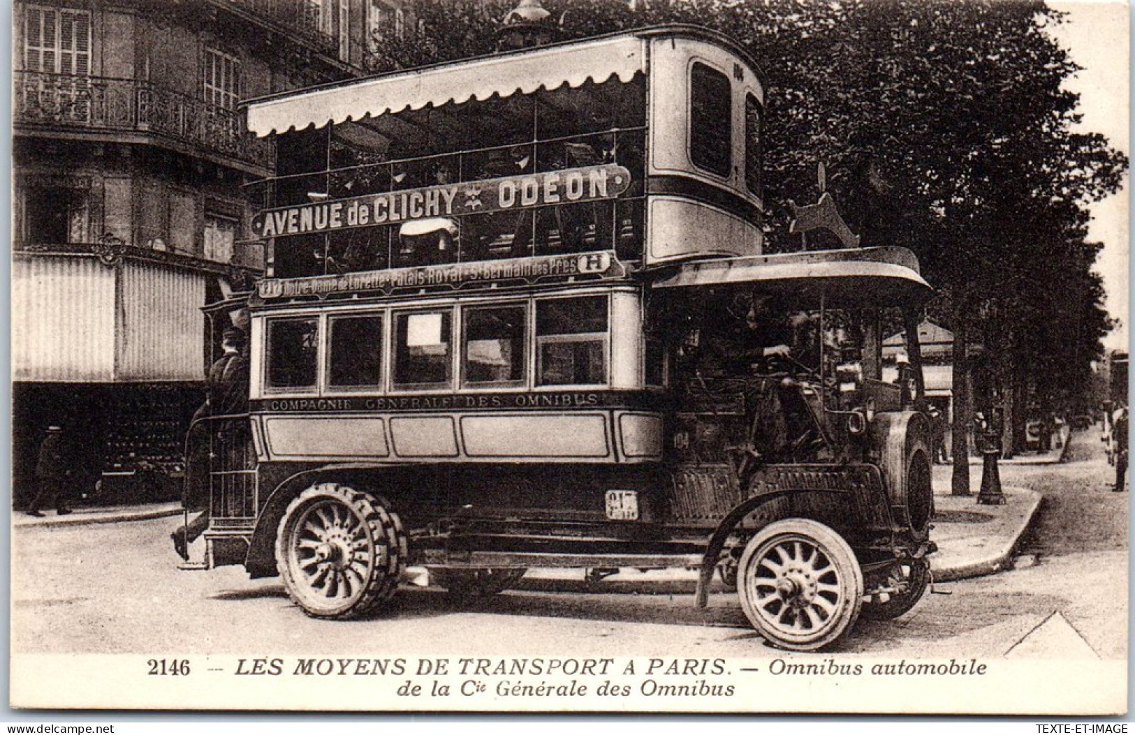 75 PARIS - Type D'Omnibus De La Compagnie Generale. - Autres & Non Classés