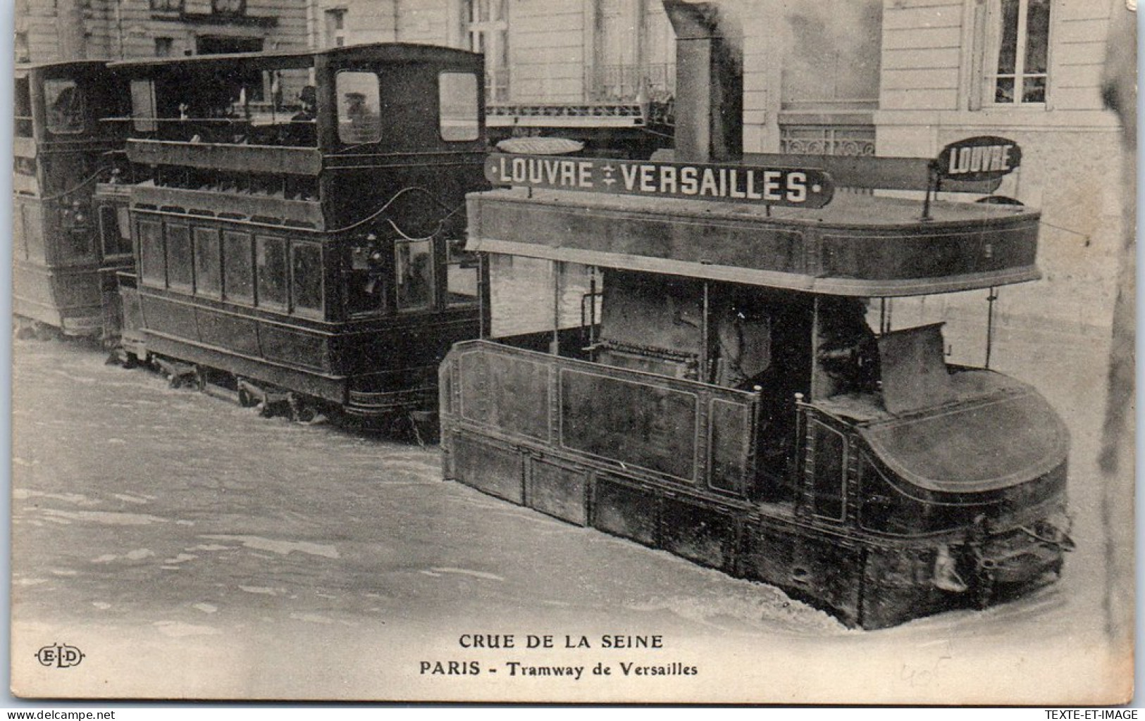 75 PARIS - Le Tramway De Versailles Lors De La Crue De 1910 - Otros & Sin Clasificación