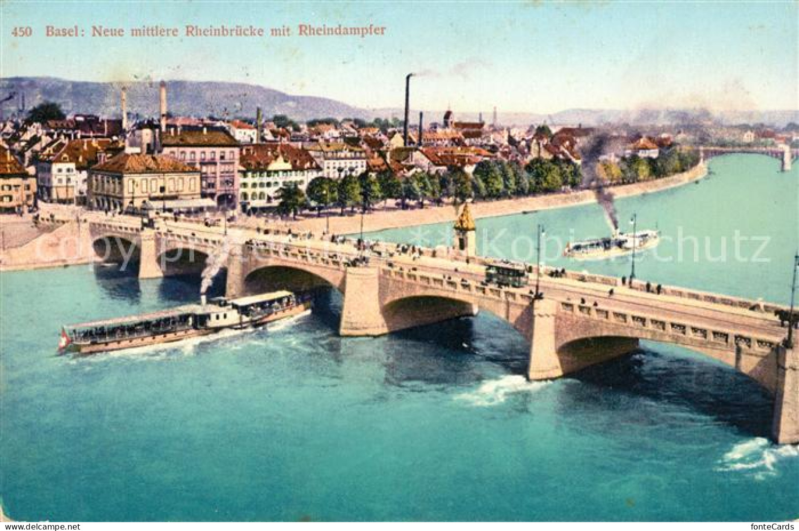 13150429 Basel BS Rheinbruecke Rheindampfer Basel BS - Altri & Non Classificati