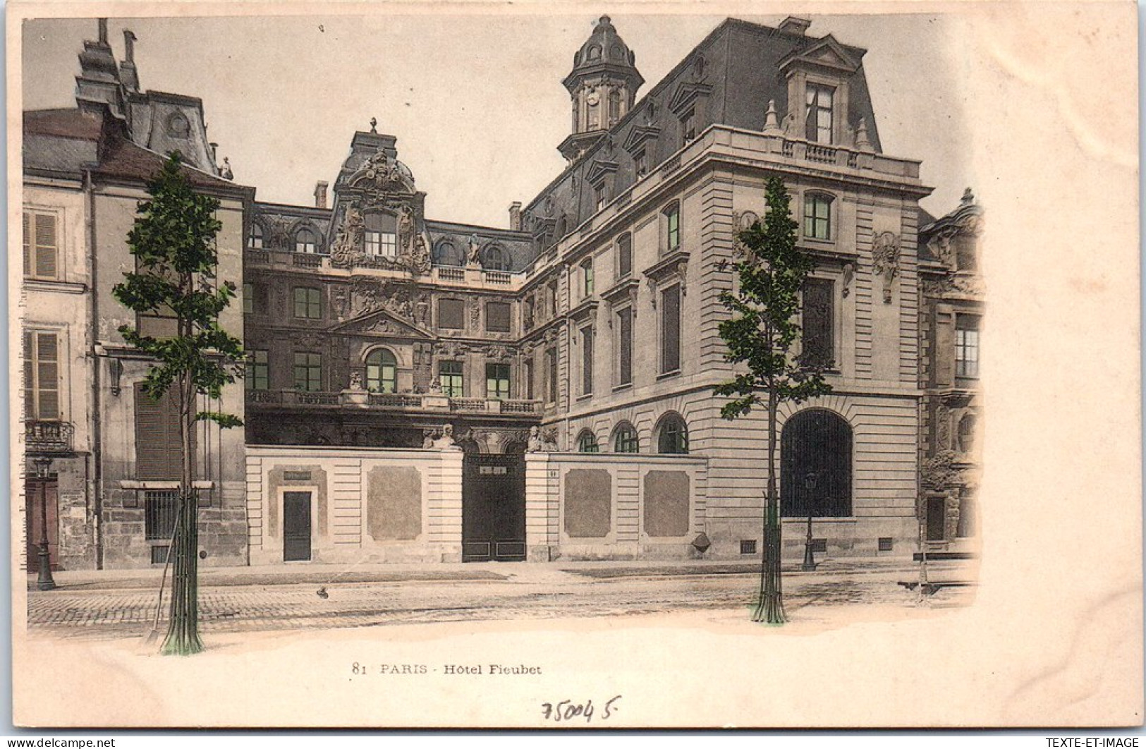 75004 PARIS - Hotel Fieubert. - Arrondissement: 04