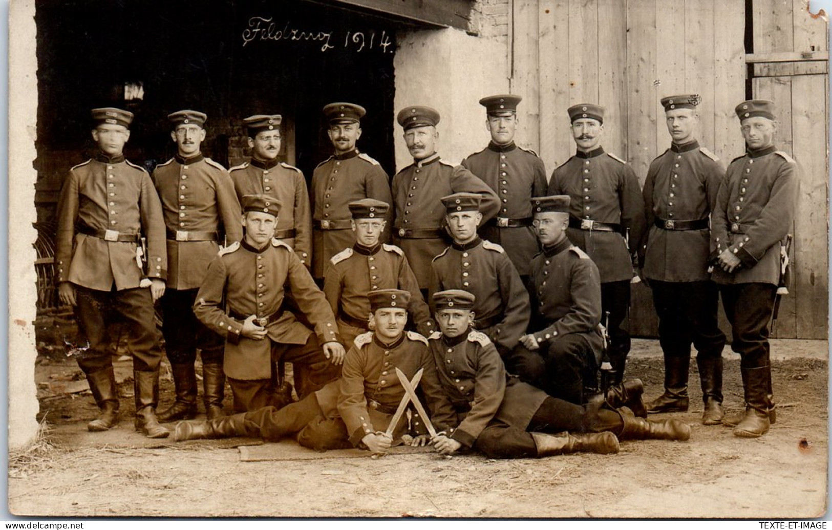 MILITARIA - CARTE PHOTO 14/18 Soldats Allemands Feldrug 1914 - Sonstige & Ohne Zuordnung