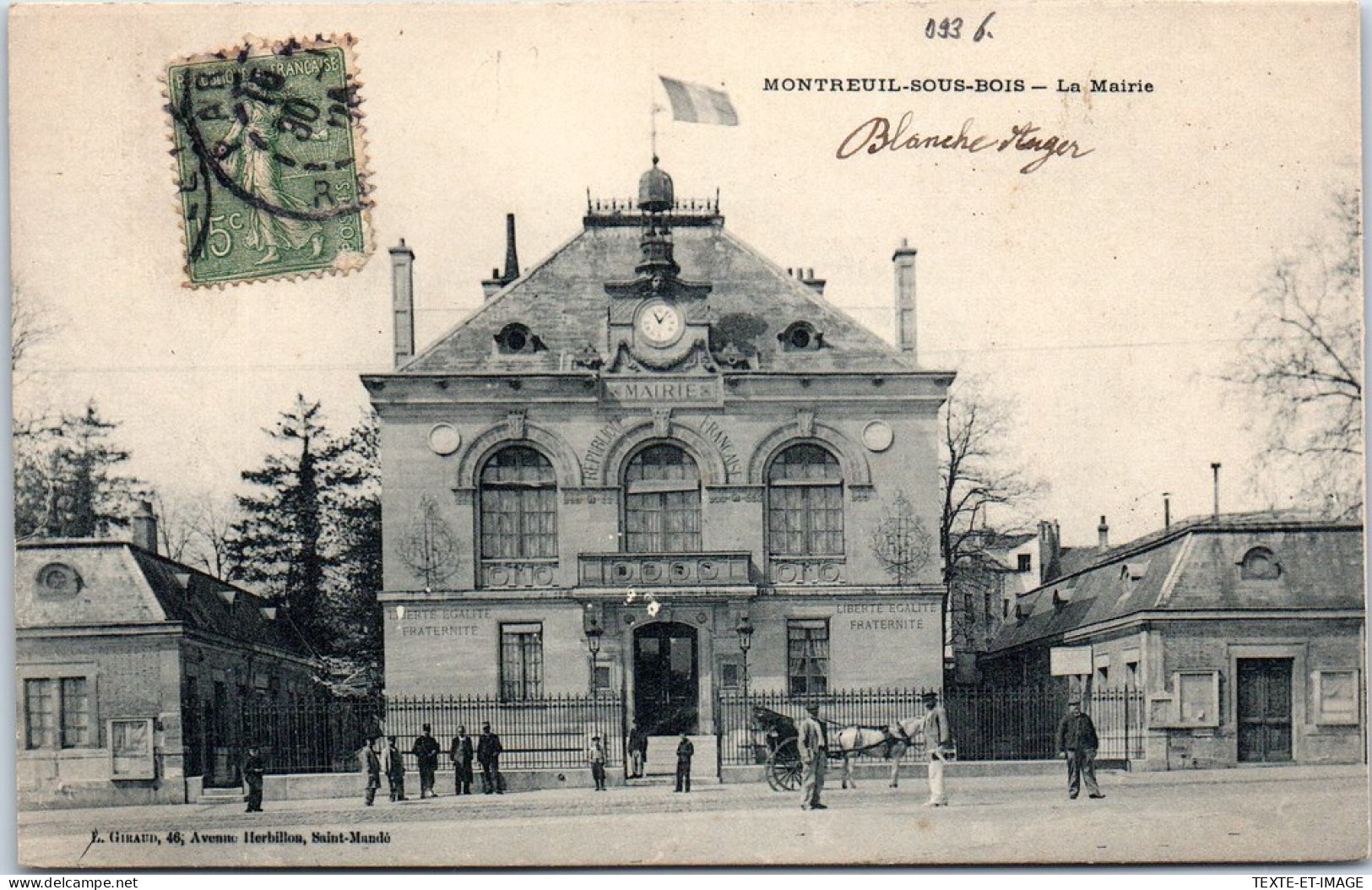 93 MONTREUIL SOUS BOIS - Vue De La Mairie. - Montreuil