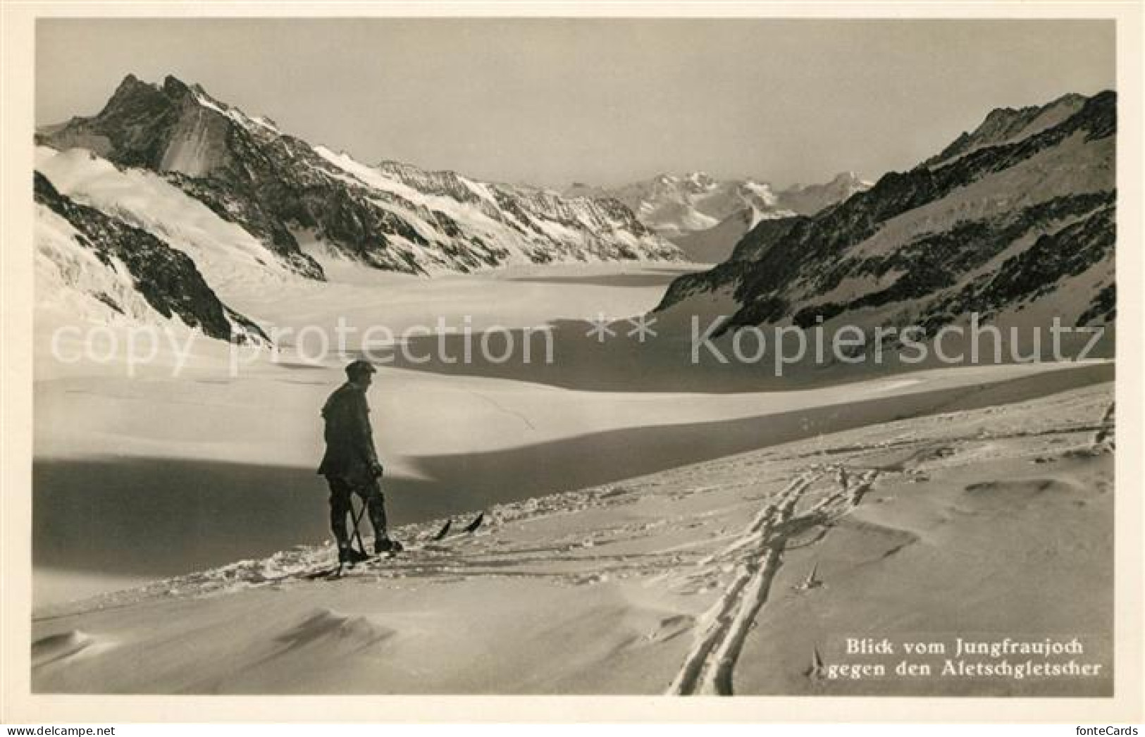 13150369 Jungfraujoch Skiwanderer Aletschgletscher Jungfraujoch - Sonstige & Ohne Zuordnung