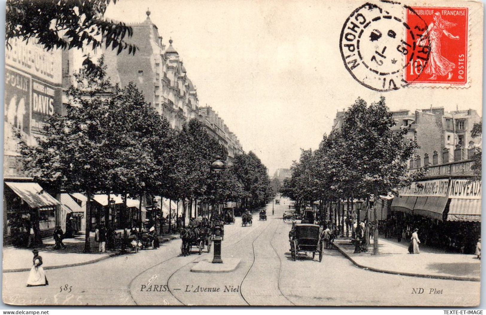 75017 PARIS - Perspective De L'avenue Niel  - Arrondissement: 17