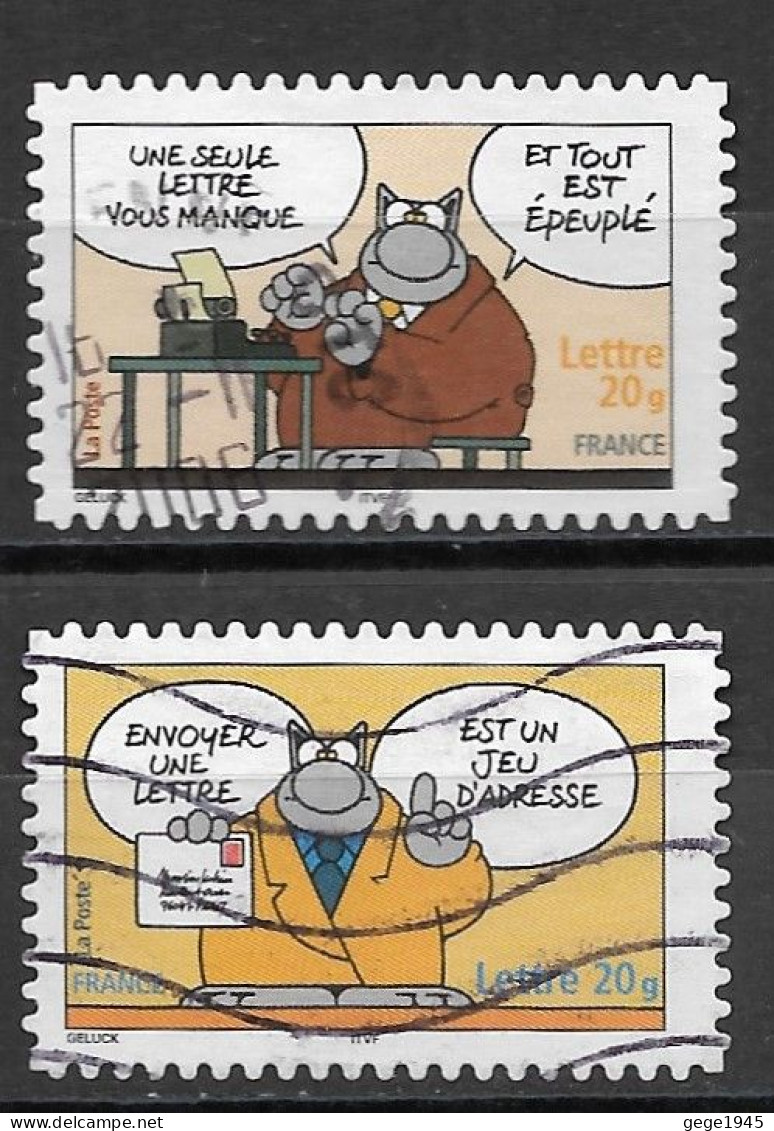 France 2005 Oblitéré   Autoadhésif N° 57 - 58  Ou  N° 3826 - 3827 "  Sourires Avec Le Chat  " - Used Stamps